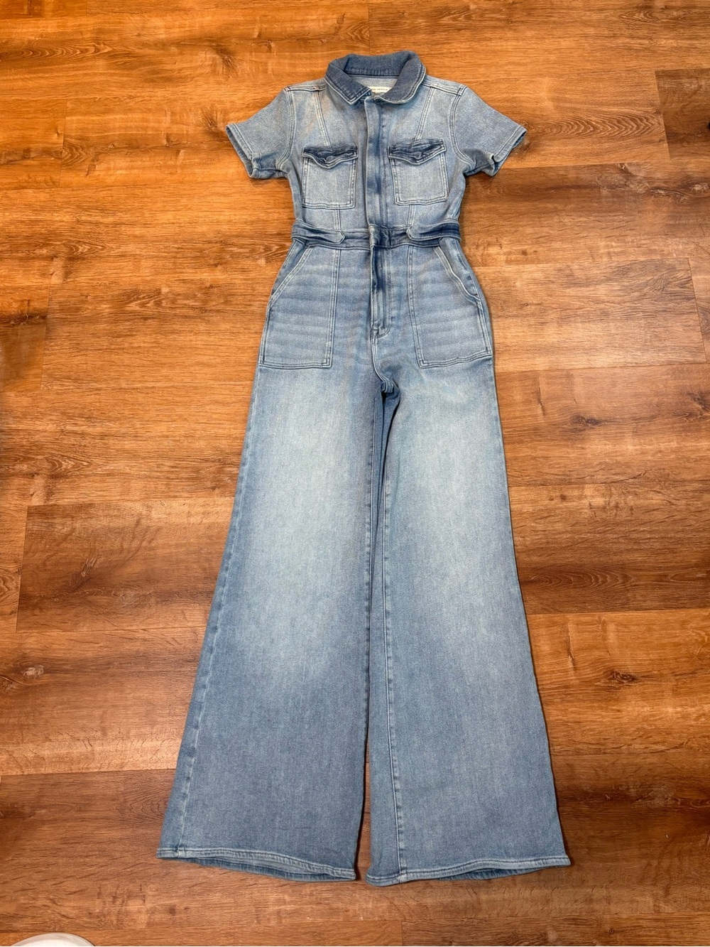 Good American Light Blue Denim Palazzo Jumpsuit - size 2